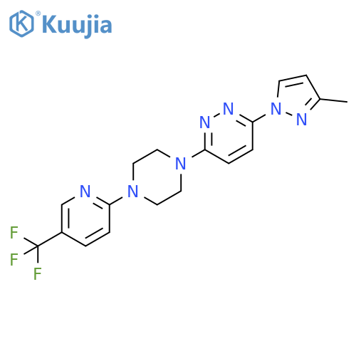 3-(3-methyl-1H-pyrazol-1-yl)-6-{4-[5-(trifluoromethyl)pyridin-2-yl]piperazin-1-yl}pyridazine structure