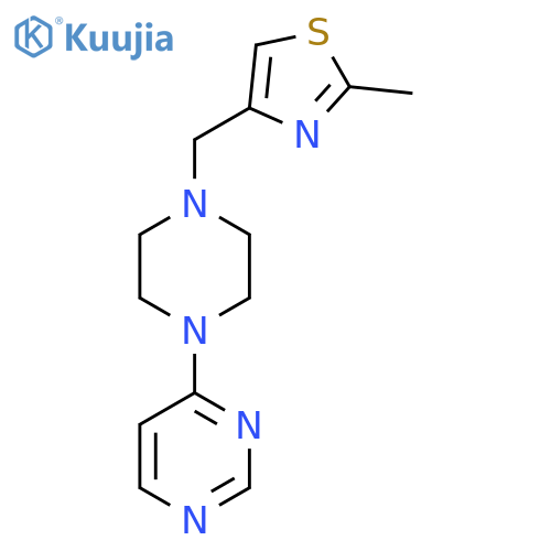 4-{4-[(2-Methyl-1,3-thiazol-4-yl)methyl]piperazin-1-yl}pyrimidine structure