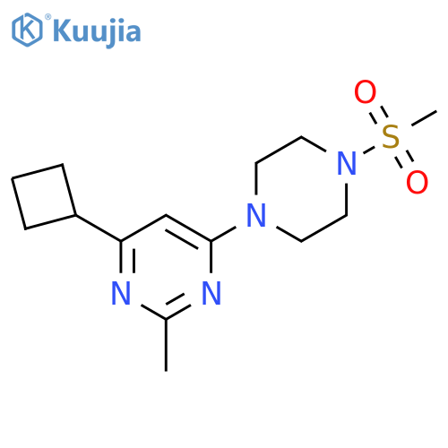 4-cyclobutyl-6-(4-methanesulfonylpiperazin-1-yl)-2-methylpyrimidine structure