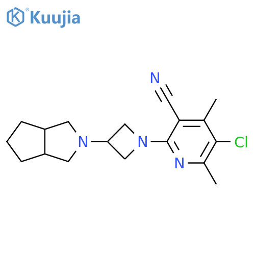 5-chloro-4,6-dimethyl-2-(3-{octahydrocyclopenta[c]pyrrol-2-yl}azetidin-1-yl)pyridine-3-carbonitrile structure