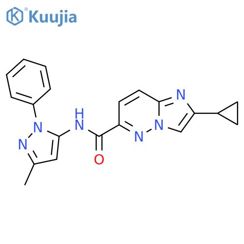 2-Cyclopropyl-N-(3-methyl-1-phenyl-1H-pyrazol-5-yl)imidazo[1,2-b]pyridazine-6-carboxamide structure