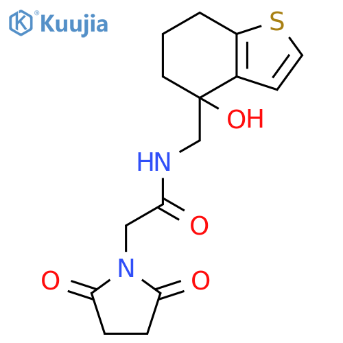 2-(2,5-dioxopyrrolidin-1-yl)-N-[(4-hydroxy-4,5,6,7-tetrahydro-1-benzothiophen-4-yl)methyl]acetamide structure