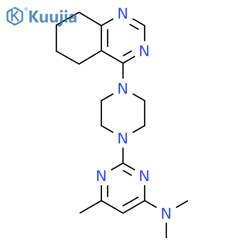 N,N,6-trimethyl-2-[4-(5,6,7,8-tetrahydroquinazolin-4-yl)piperazin-1-yl]pyrimidin-4-amine structure
