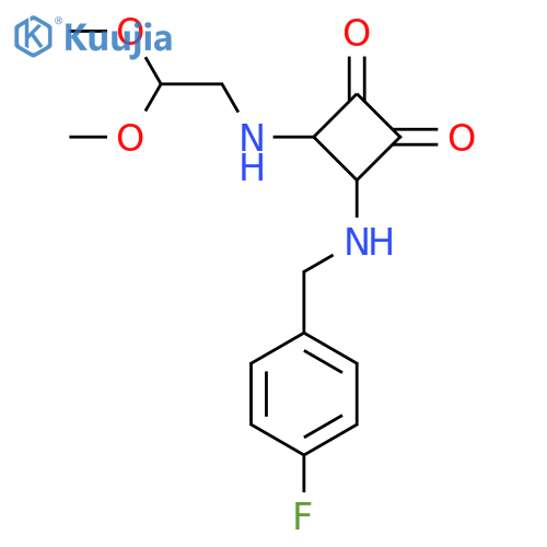 3-[(2,2-Dimethoxyethyl)amino]-4-{[(4-fluorophenyl)methyl]amino}cyclobut-3-ene-1,2-dione structure