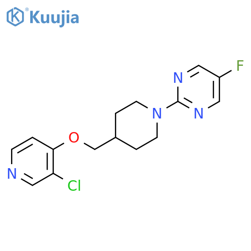 2-(4-{[(3-chloropyridin-4-yl)oxy]methyl}piperidin-1-yl)-5-fluoropyrimidine structure