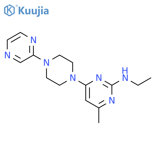N-ethyl-4-methyl-6-[4-(pyrazin-2-yl)piperazin-1-yl]pyrimidin-2-amine structure