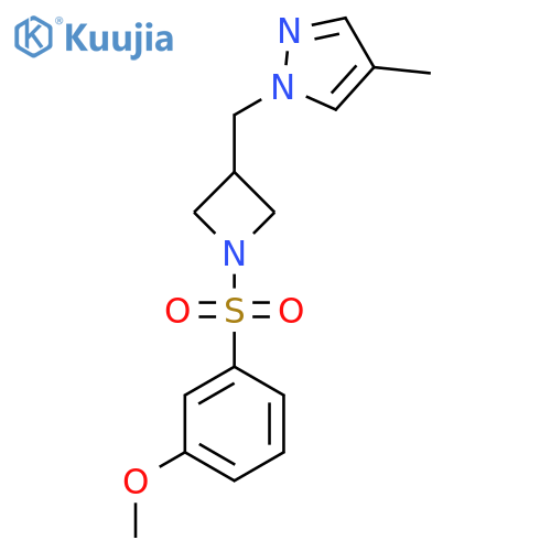 1-{[1-(3-methoxybenzenesulfonyl)azetidin-3-yl]methyl}-4-methyl-1H-pyrazole structure