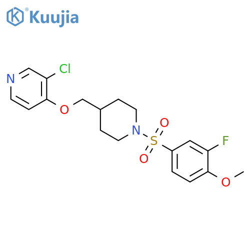 3-chloro-4-{[1-(3-fluoro-4-methoxybenzenesulfonyl)piperidin-4-yl]methoxy}pyridine structure