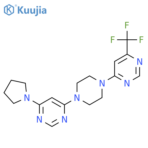 4-(Pyrrolidin-1-yl)-6-{4-[6-(trifluoromethyl)pyrimidin-4-yl]piperazin-1-yl}pyrimidine structure