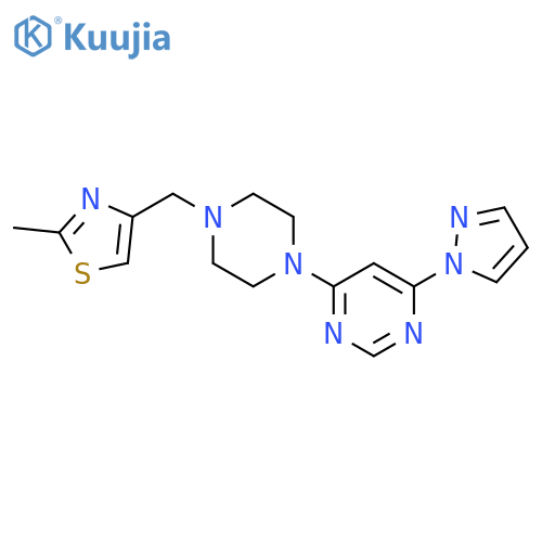 4-{4-[(2-methyl-1,3-thiazol-4-yl)methyl]piperazin-1-yl}-6-(1H-pyrazol-1-yl)pyrimidine structure
