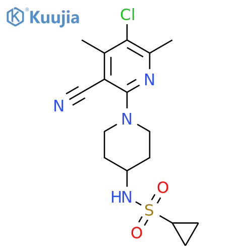 N-[1-(5-chloro-3-cyano-4,6-dimethylpyridin-2-yl)piperidin-4-yl]cyclopropanesulfonamide structure