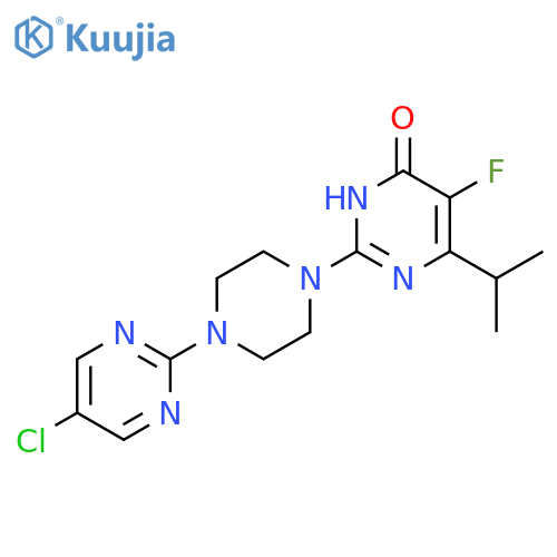 2-[4-(5-chloropyrimidin-2-yl)piperazin-1-yl]-5-fluoro-6-(propan-2-yl)-3,4-dihydropyrimidin-4-one structure