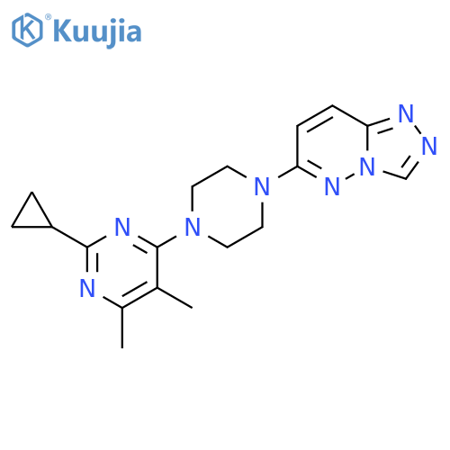 2-cyclopropyl-4,5-dimethyl-6-(4-{[1,2,4]triazolo[4,3-b]pyridazin-6-yl}piperazin-1-yl)pyrimidine structure