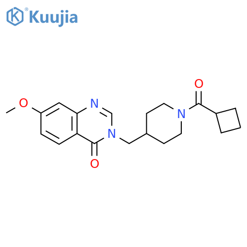 3-[(1-Cyclobutanecarbonylpiperidin-4-yl)methyl]-7-methoxy-3,4-dihydroquinazolin-4-one structure