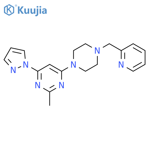 2-methyl-4-(1H-pyrazol-1-yl)-6-{4-[(pyridin-2-yl)methyl]piperazin-1-yl}pyrimidine structure