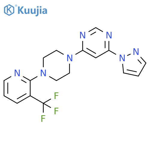 4-(1H-pyrazol-1-yl)-6-{4-[3-(trifluoromethyl)pyridin-2-yl]piperazin-1-yl}pyrimidine structure