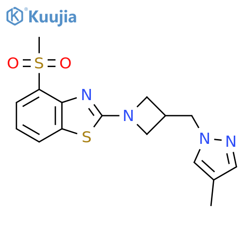 4-methanesulfonyl-2-{3-[(4-methyl-1H-pyrazol-1-yl)methyl]azetidin-1-yl}-1,3-benzothiazole structure