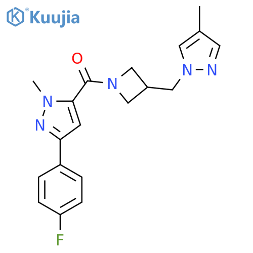 3-(4-fluorophenyl)-1-methyl-5-{3-[(4-methyl-1H-pyrazol-1-yl)methyl]azetidine-1-carbonyl}-1H-pyrazole structure