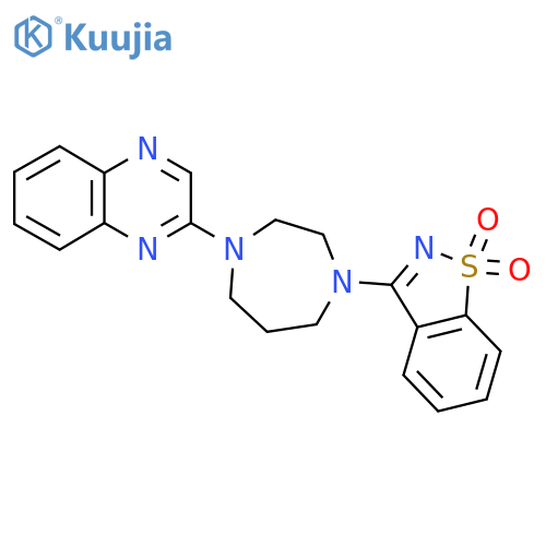 3-4-(quinoxalin-2-yl)-1,4-diazepan-1-yl-1,2-benzothiazole-1,1-dione structure