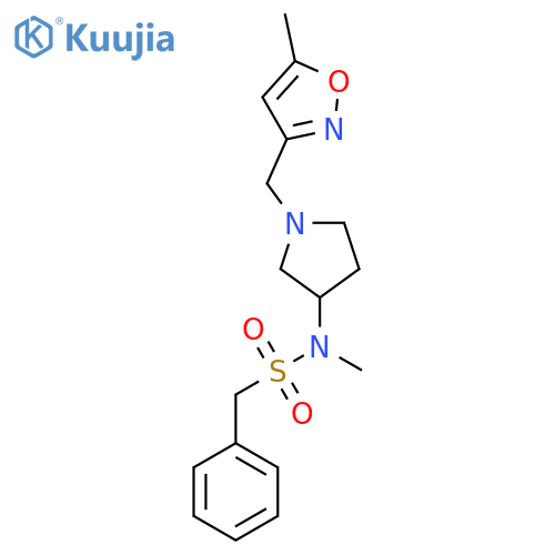 N-methyl-N-{1-[(5-methyl-1,2-oxazol-3-yl)methyl]pyrrolidin-3-yl}-1-phenylmethanesulfonamide structure