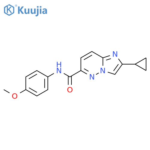 2-cyclopropyl-N-(4-methoxyphenyl)imidazo[1,2-b]pyridazine-6-carboxamide structure