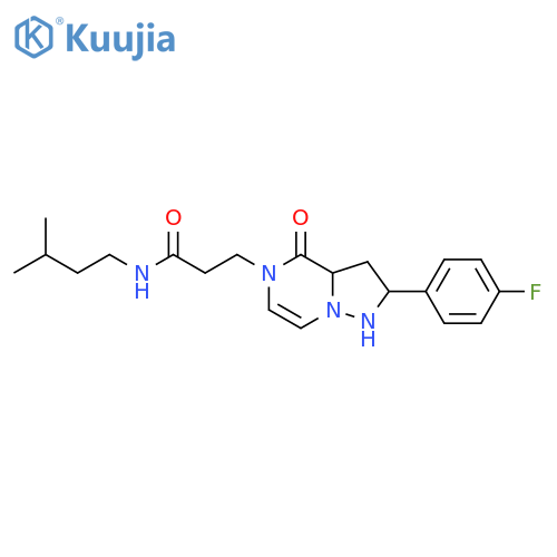 3-[2-(4-fluorophenyl)-4-oxo-4H,5H-pyrazolo[1,5-a]pyrazin-5-yl]-N-(3-methylbutyl)propanamide structure
