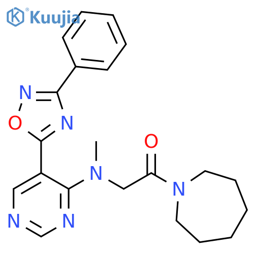 1-(azepan-1-yl)-2-{methyl5-(3-phenyl-1,2,4-oxadiazol-5-yl)pyrimidin-4-ylamino}ethan-1-one structure