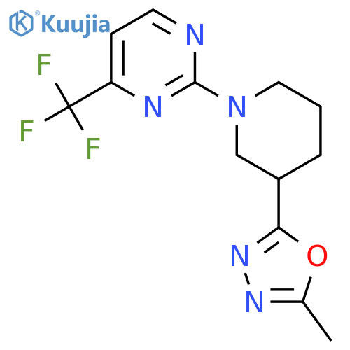 2-[3-(5-Methyl-1,3,4-oxadiazol-2-yl)piperidin-1-yl]-4-(trifluoromethyl)pyrimidine structure