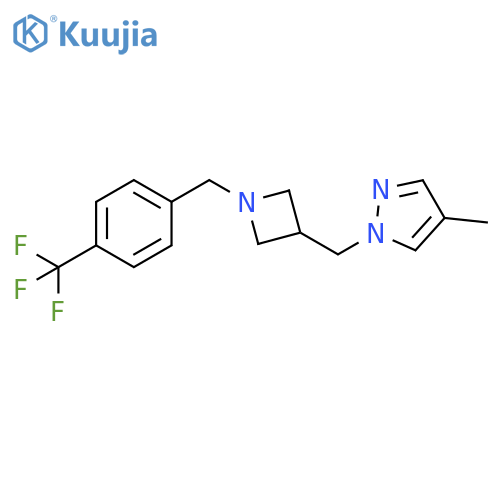 4-methyl-1-(1-{4-(trifluoromethyl)phenylmethyl}azetidin-3-yl)methyl-1H-pyrazole structure
