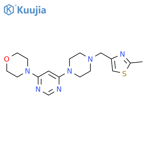 4-(6-{4-[(2-methyl-1,3-thiazol-4-yl)methyl]piperazin-1-yl}pyrimidin-4-yl)morpholine structure