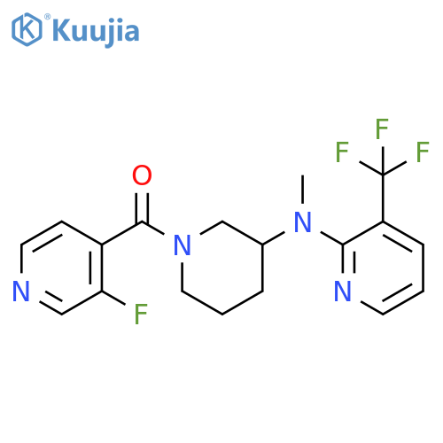 N-[1-(3-fluoropyridine-4-carbonyl)piperidin-3-yl]-N-methyl-3-(trifluoromethyl)pyridin-2-amine structure