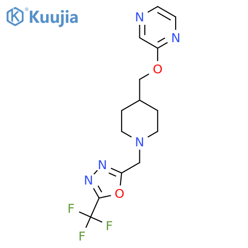 2-[(1-{[5-(Trifluoromethyl)-1,3,4-oxadiazol-2-yl]methyl}piperidin-4-yl)methoxy]pyrazine structure