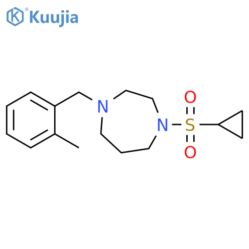 1-(cyclopropanesulfonyl)-4-[(2-methylphenyl)methyl]-1,4-diazepane structure