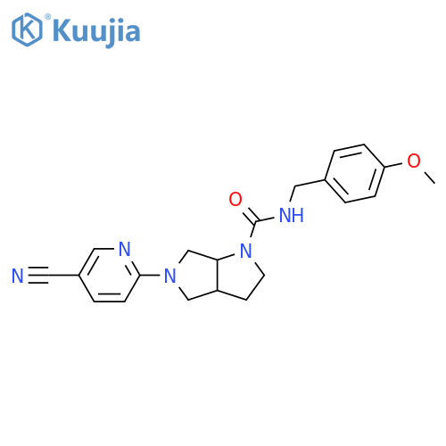 5-(5-cyanopyridin-2-yl)-N-[(4-methoxyphenyl)methyl]-octahydropyrrolo[3,4-b]pyrrole-1-carboxamide structure