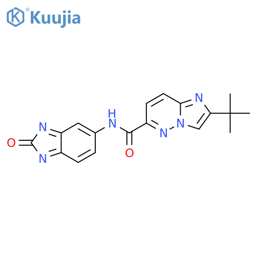 2-tert-butyl-N-(2-oxo-2,3-dihydro-1H-1,3-benzodiazol-5-yl)imidazo[1,2-b]pyridazine-6-carboxamide structure