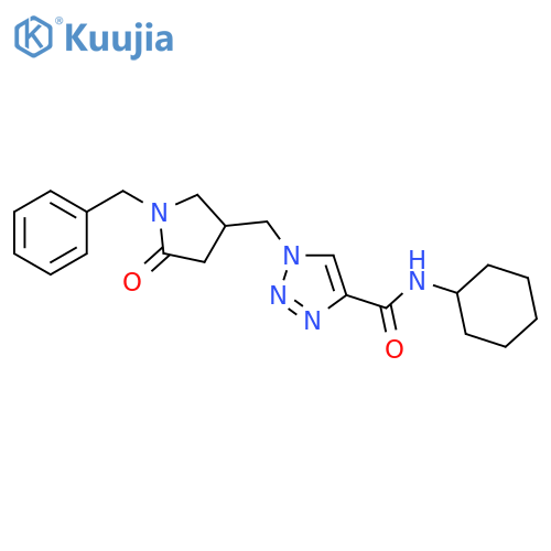1-(1-benzyl-5-oxopyrrolidin-3-yl)methyl-N-cyclohexyl-1H-1,2,3-triazole-4-carboxamide structure