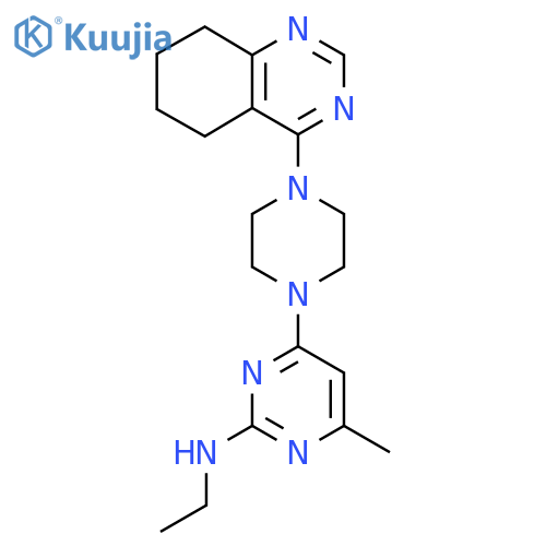 N-ethyl-4-methyl-6-[4-(5,6,7,8-tetrahydroquinazolin-4-yl)piperazin-1-yl]pyrimidin-2-amine structure