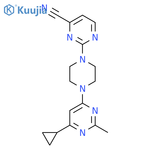 2-[4-(6-Cyclopropyl-2-methylpyrimidin-4-yl)piperazin-1-yl]pyrimidine-4-carbonitrile structure
