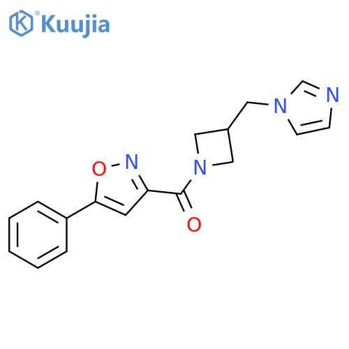 3-{3-[(1H-imidazol-1-yl)methyl]azetidine-1-carbonyl}-5-phenyl-1,2-oxazole structure