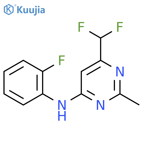 6-(difluoromethyl)-N-(2-fluorophenyl)-2-methylpyrimidin-4-amine structure
