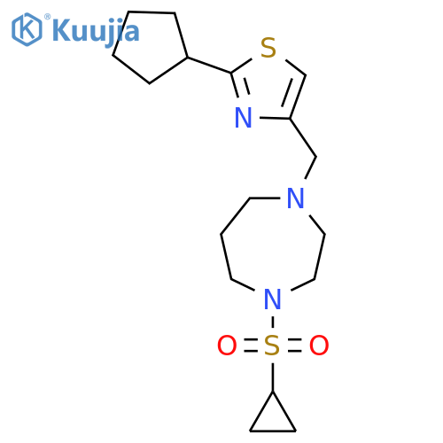 1-[(2-Cyclopentyl-1,3-thiazol-4-yl)methyl]-4-(cyclopropanesulfonyl)-1,4-diazepane structure