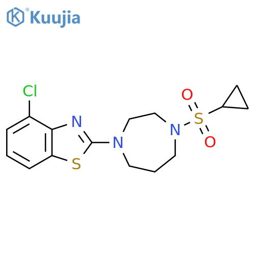 4-Chloro-2-[4-(cyclopropanesulfonyl)-1,4-diazepan-1-yl]-1,3-benzothiazole structure