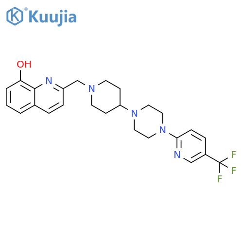 2-(4-{4-5-(trifluoromethyl)pyridin-2-ylpiperazin-1-yl}piperidin-1-yl)methylquinolin-8-ol structure