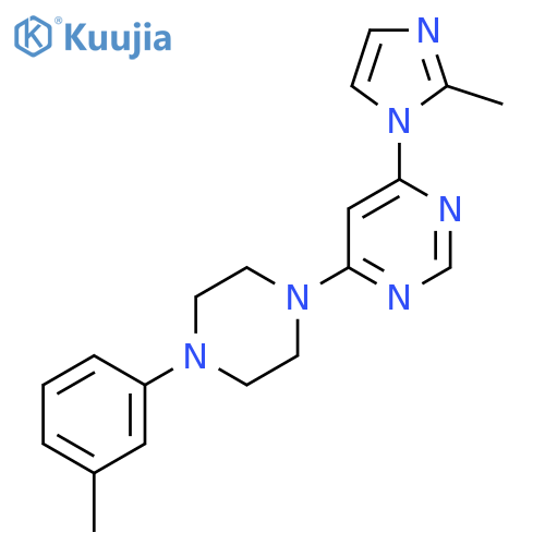4-(2-methyl-1H-imidazol-1-yl)-6-[4-(3-methylphenyl)piperazin-1-yl]pyrimidine structure
