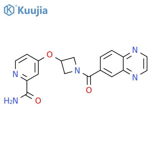 4-{[1-(Quinoxaline-6-carbonyl)azetidin-3-yl]oxy}pyridine-2-carboxamide structure