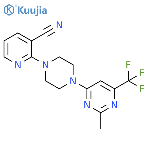 2-{4-2-methyl-6-(trifluoromethyl)pyrimidin-4-ylpiperazin-1-yl}pyridine-3-carbonitrile structure