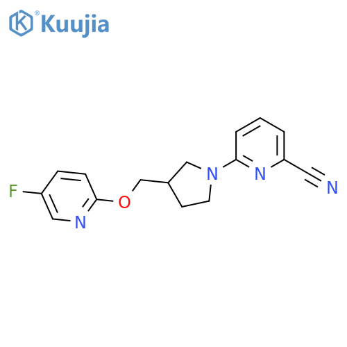 6-(3-{[(5-Fluoropyridin-2-yl)oxy]methyl}pyrrolidin-1-yl)pyridine-2-carbonitrile structure