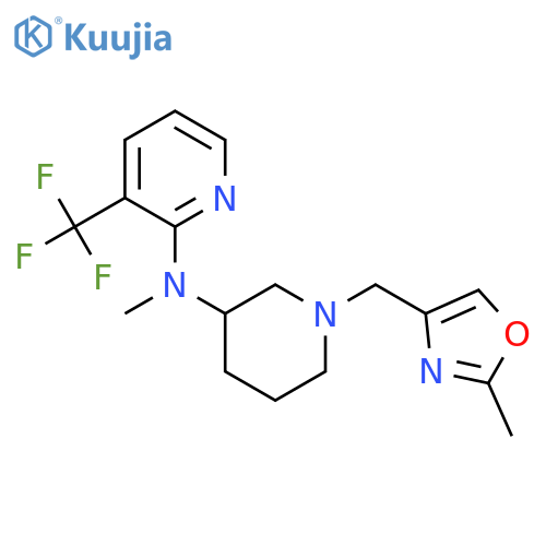 N-methyl-N-{1-[(2-methyl-1,3-oxazol-4-yl)methyl]piperidin-3-yl}-3-(trifluoromethyl)pyridin-2-amine structure