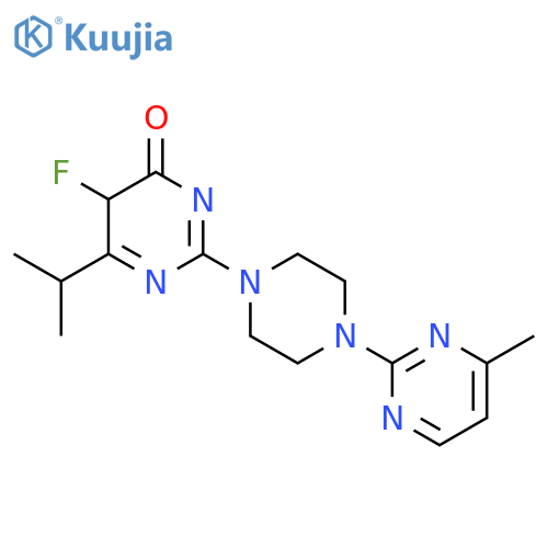 5-Fluoro-2-[4-(4-methylpyrimidin-2-yl)piperazin-1-yl]-6-(propan-2-yl)-3,4-dihydropyrimidin-4-one structure