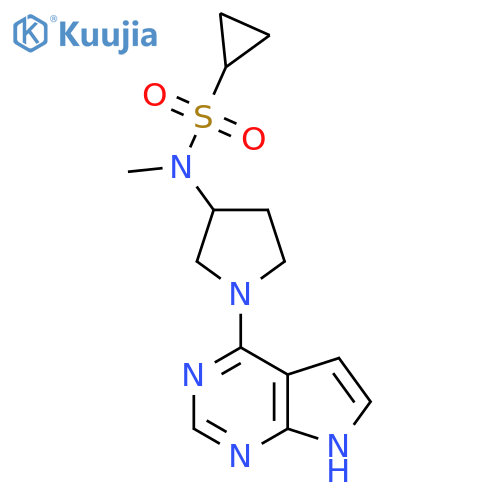 N-methyl-N-(1-{7H-pyrrolo[2,3-d]pyrimidin-4-yl}pyrrolidin-3-yl)cyclopropanesulfonamide structure